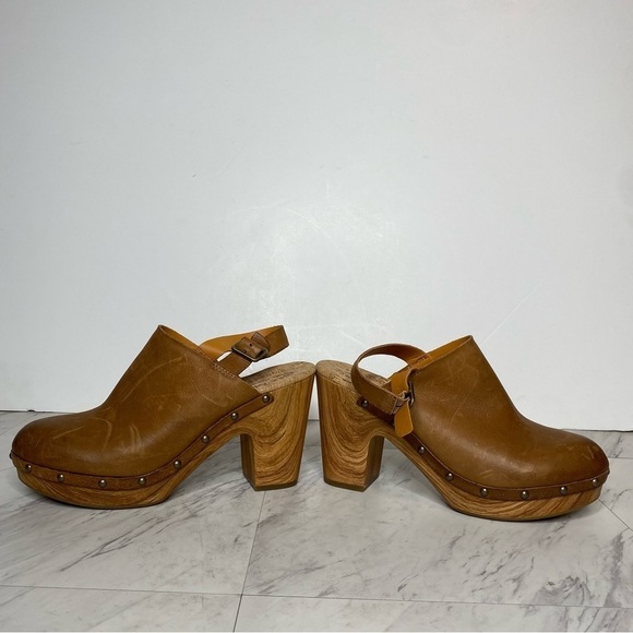 New! Kork Ease Darby Brown Terra Leather Heeled Clog 11M - Picture 6 of 13